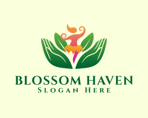 Feminine Flower Yoga logo design