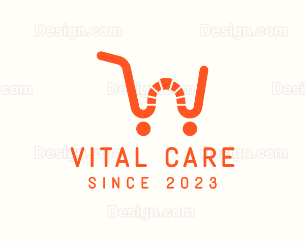 Shopping Cart Letter W Logo
