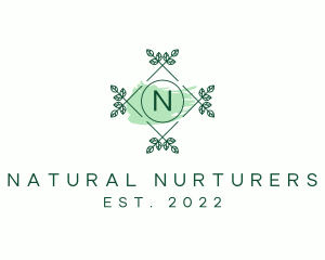 Natural Watercolor Wreath logo design