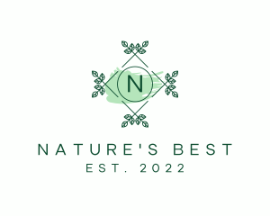 Natural Watercolor Wreath logo design