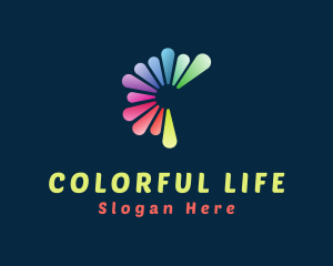 Color Rainbow Petals logo design