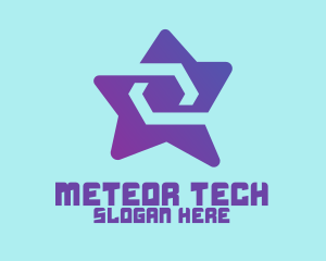 Violet Tech Star  logo design