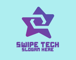 Violet Tech Star  logo design