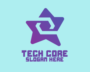 Violet Tech Star  logo design