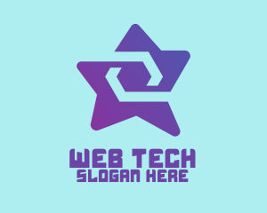 Violet Tech Star  logo design