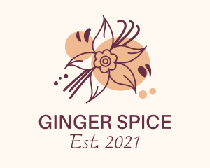 Cinnamon Flower Spice logo design