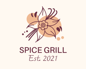 Cinnamon Flower Spice logo design