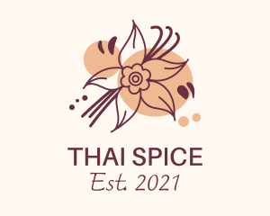 Cinnamon Flower Spice logo design