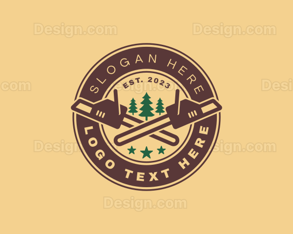 Chainsaw Tree Woodwork Logo