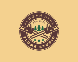 Chainsaw Tree Woodwork Logo