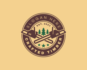 Chainsaw Tree Woodwork logo design