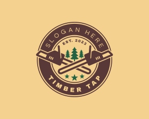 Chainsaw Tree Woodwork logo design