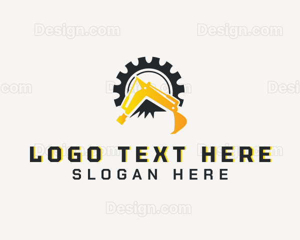 Mechanical Excavator Machinery Logo