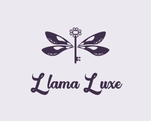 Luxe Dragonfly Key logo design