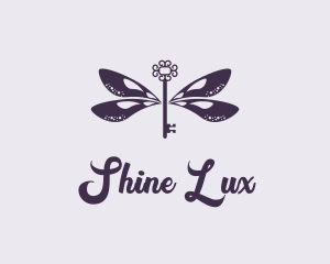 Luxe Dragonfly Key logo design