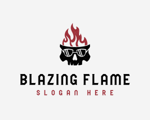 Flaming Skull Streetwear logo design