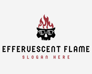 Flaming Skull Streetwear logo design