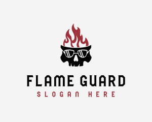 Flaming Skull Streetwear logo design