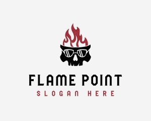 Flaming Skull Streetwear logo design