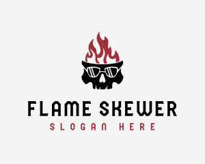 Flaming Skull Streetwear logo design