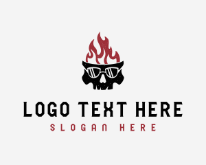 Indie - Flaming Skull Streetwear logo design