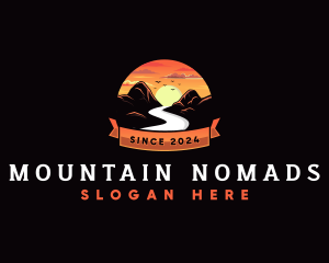 Outdoor Sunset Mountain logo design