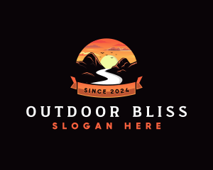 Outdoor Sunset Mountain logo design