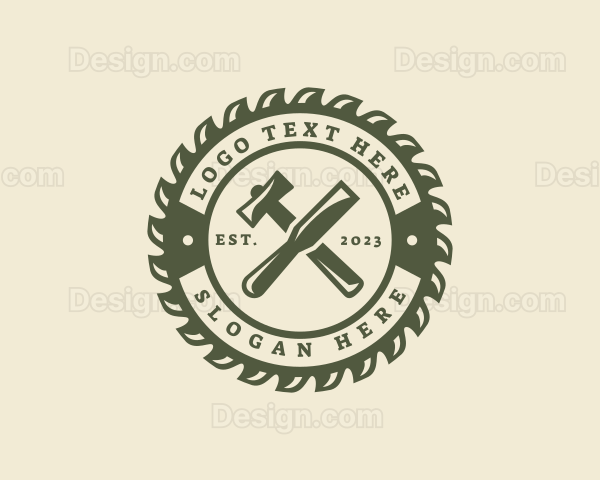 Mallet Chisel Wood Sculptor Logo