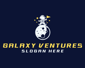 Moon Space Astronaut logo design