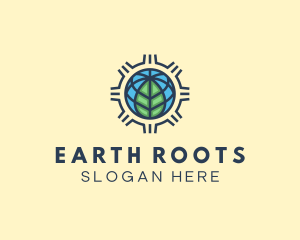 Sustainable Earth Leaf Gear logo design