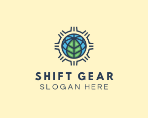 Sustainable Earth Leaf Gear logo design