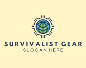 Sustainable Earth Leaf Gear logo design