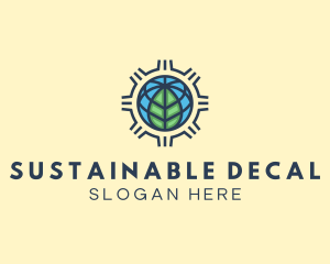 Sustainable Earth Leaf Gear logo design