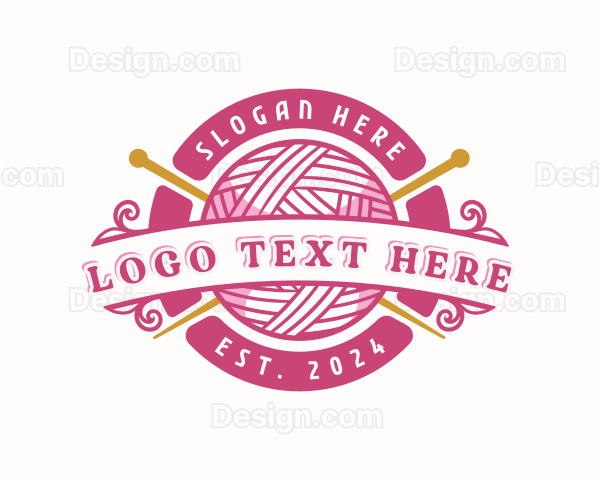 Yarn Knitting Needle Logo