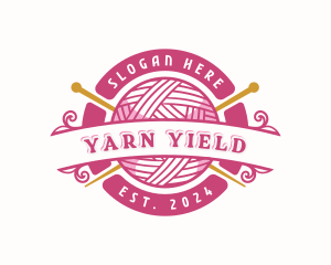 Yarn Knitting Needle logo design