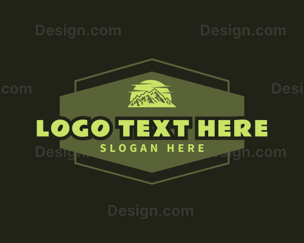 Green Hexagon Mountain Logo