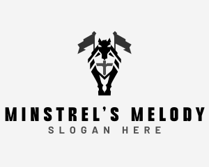 Horse Medieval Protection logo design