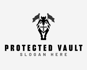 Horse Medieval Protection logo design