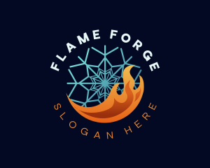 Ice Fire HVAC logo design