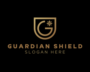 Shield Flower Letter G logo design