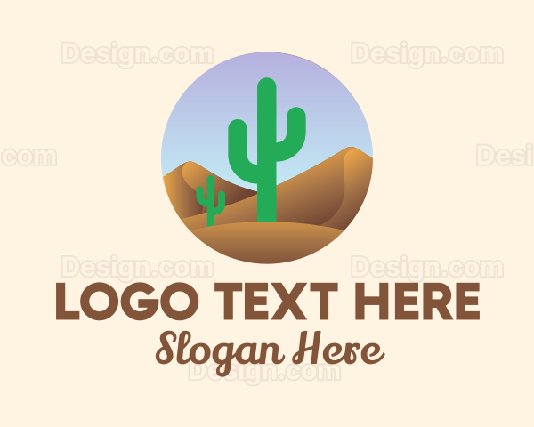 Cactus Desert Sand Dunes Logo