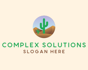 Cactus Desert Sand Dunes logo design