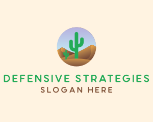 Cactus Desert Sand Dunes logo design