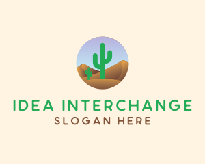 Cactus Desert Sand Dunes logo design