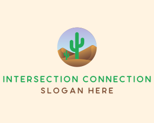 Cactus Desert Sand Dunes logo design