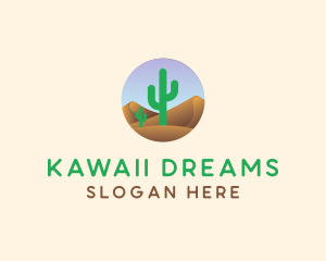 Cactus Desert Sand Dunes logo design