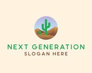 Cactus Desert Sand Dunes logo design