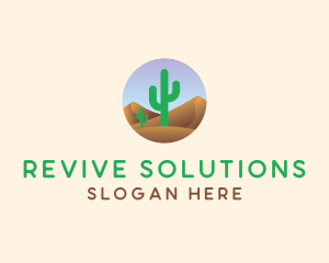 Cactus Desert Sand Dunes logo design