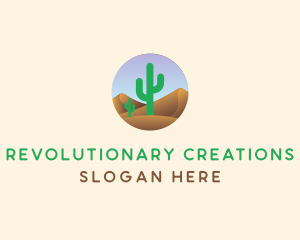 Cactus Desert Sand Dunes logo design