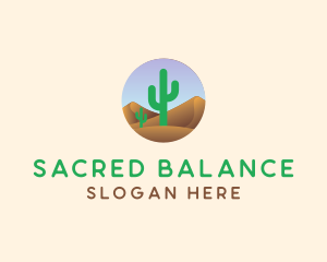 Cactus Desert Sand Dunes logo design